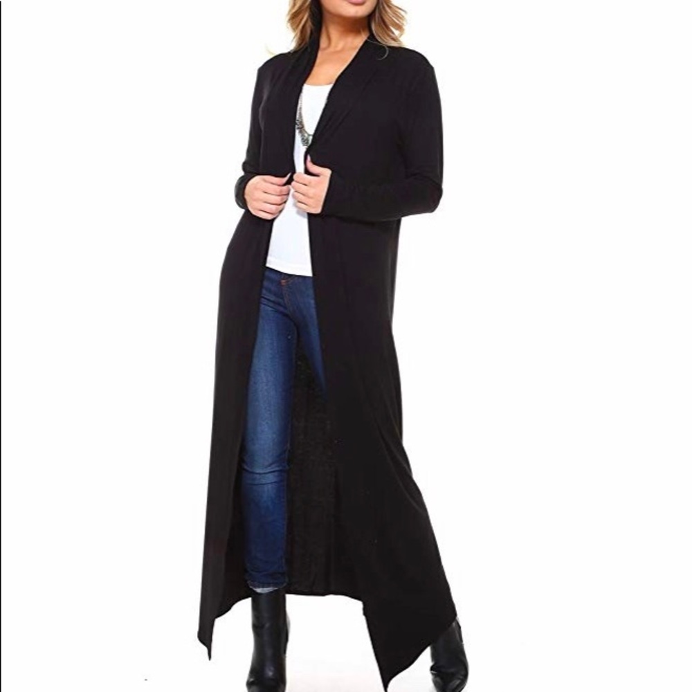 Black duster cardigan
